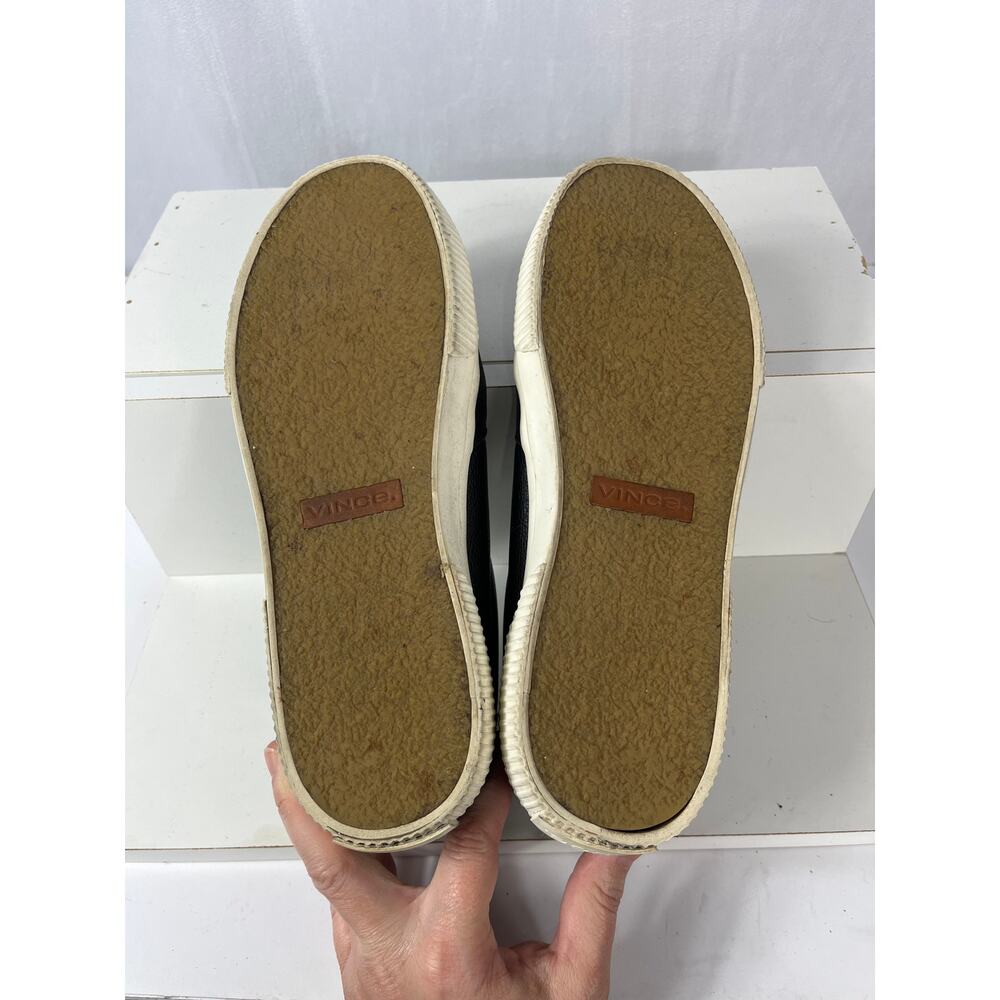 VINCE. Corbin Slip-on Sneaker in Black Leather. - Picture 8 of 11